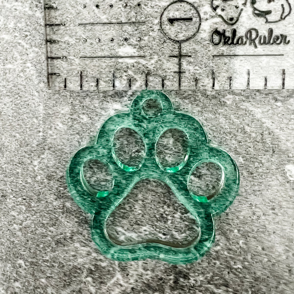 Puppy Paw - Light Green - Hanging Charm - Sold Individually