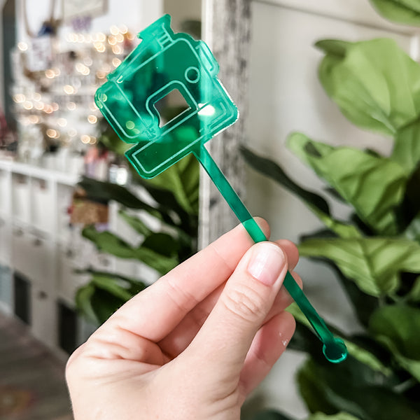 Sewing Machine Drink Swizzle Stick - Mint - Sold Individually