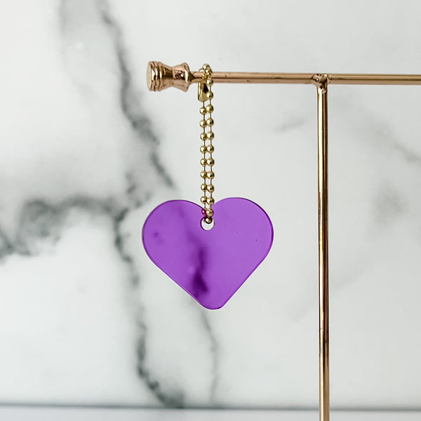 Heart - Purple - Hanging Charm - Sold Individually