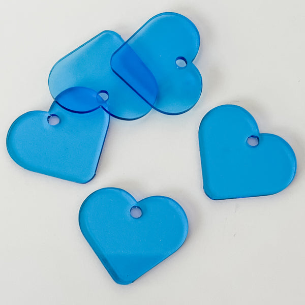 Heart - Blue - Hanging Charm - Sold Individually
