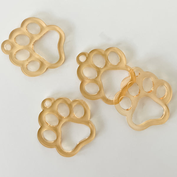 Puppy Paw - Gold - Hanging Charm - Sold Individually