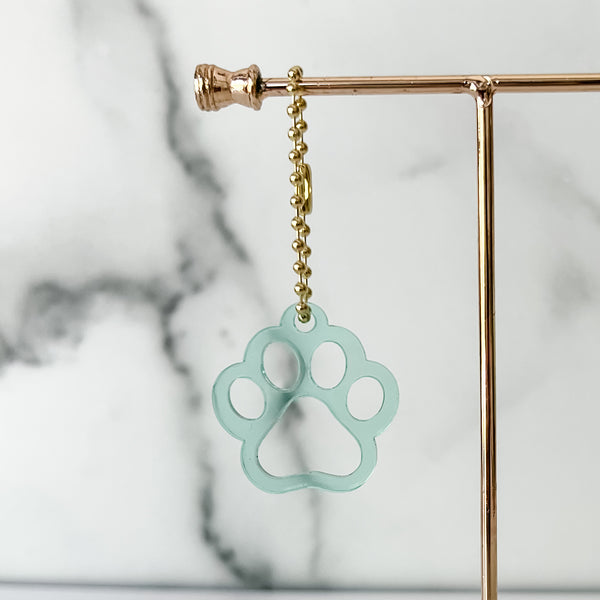 Puppy Paw - Light Green - Hanging Charm - Sold Individually