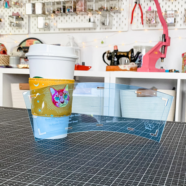 Reversible Coffee Sleeve - Ocean - Acrylic Template