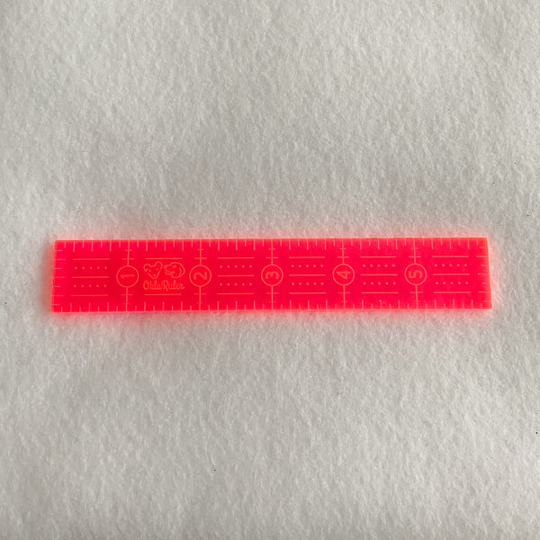 Hot Pink OklaRuler : 1" x 6" Clear Ruler