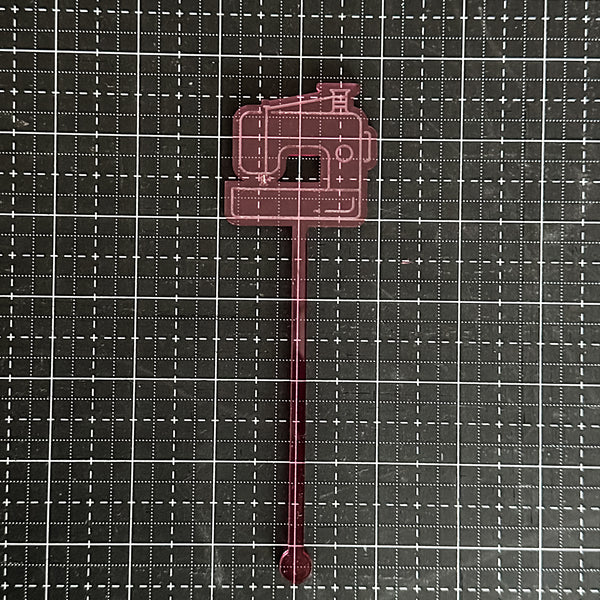 Sewing Machine Drink Swizzle Stick - Pink - Sold Individually