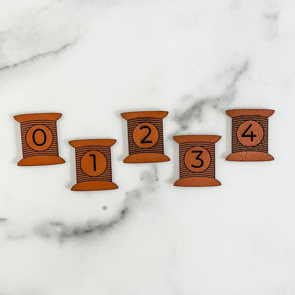 Brown Spool Mini Set - Numbers 0-4