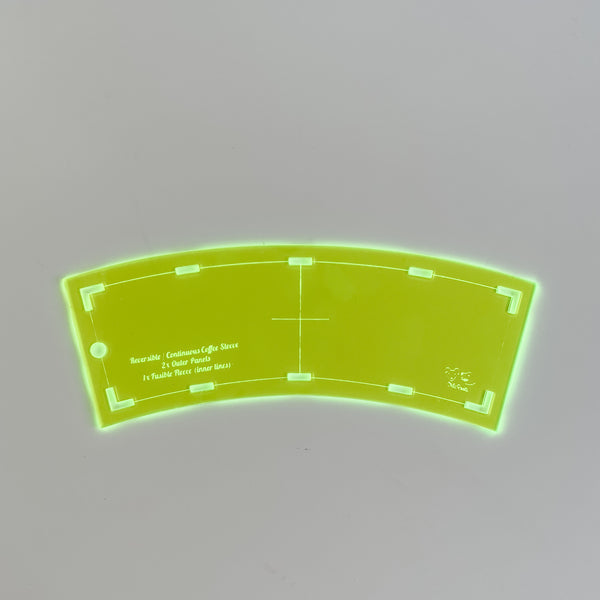 Neon Yellow Continuous Reversible Coffee Sleeve - Acrylic Template